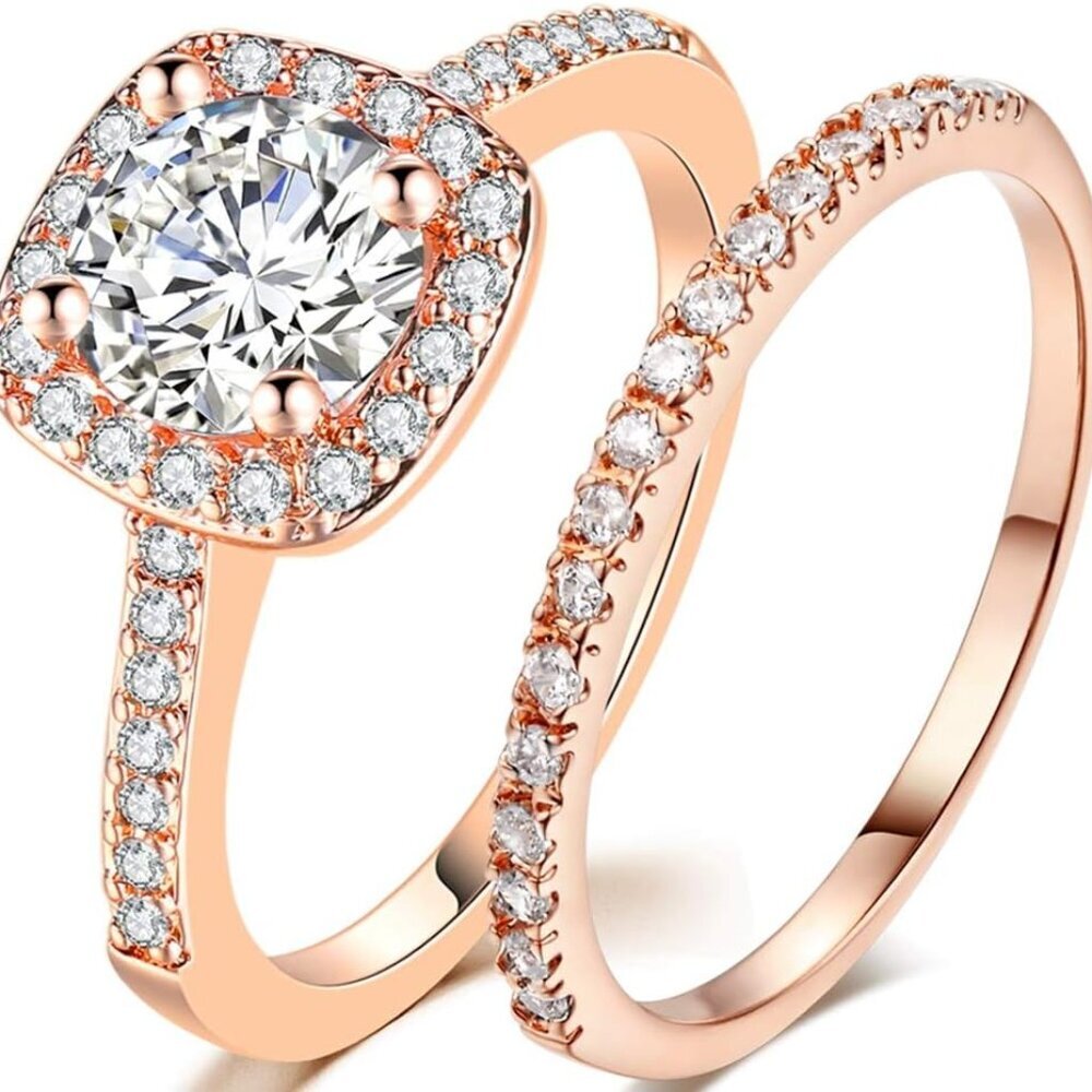 1.5 Carat Immitation Cubic Zircon Stone Wedding Engagement Eternity Bridal Ring